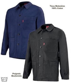 Veste de travail Moleskine, Taille 48, 100 % coton Sanfor, Adolphe Lafont.