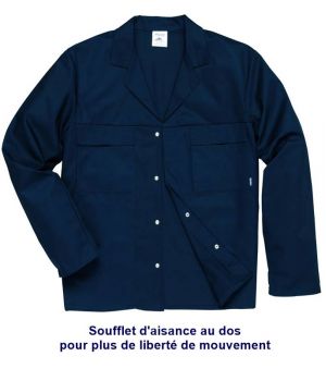 Veste de Travail Homme Elégante et Confortable, Fermeture Pressions