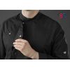 Veste de Cuisine Homme, Noir, boutons-pression, dont 3 visibles en aspect mat