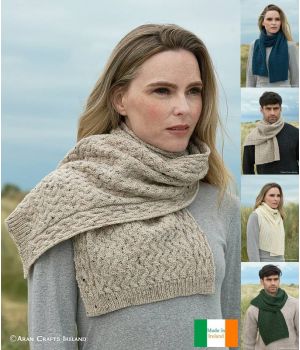 Superbe Echarpe Irlandaise Femme et Homme, 100% Laine Merinos