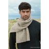 Superbe Echarpe Irlandaise Homme, 100% Laine Merinos, Beige chiné