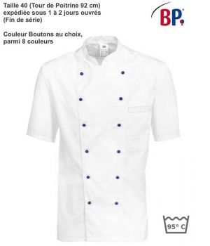 Veste de cuisine, Taille 40, Tour de poitrine 92 cm.