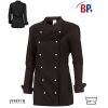 Veste de Cuisine Femme noire, Comfortech-Stretch, Peut Bouillir.