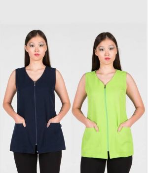 Blouse Femme Professionnelle, Fermeture à Glissière, Marine