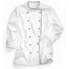 Veste de Cuisine Femme, avec passepoil Gris clair, Tailles M.