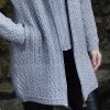 Très Chic Manteau Irlandais à Capuche, Gris clair, Poches