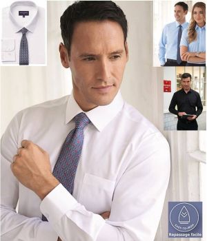 Chemise Homme, Bleue, Manches Longues, Coupe classique, Poche poitrine.