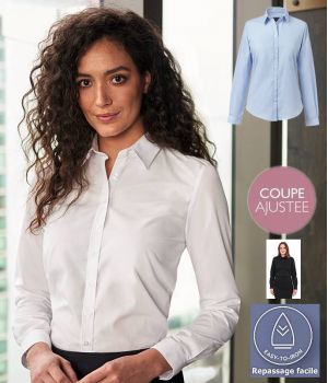 Chemisier Femme, Manches longues, Coupe classique, Polyester Coton