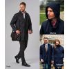 Manteau Homme, 5 boutons avec Zip, Capuche, Doublure Matelassée