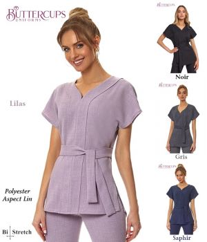 Blouse Esthéticienne Polyester Aspect Lin, Taille 40.