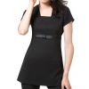 Tunique Femme Manche Courte, Bi-Stretch Confort, Noir