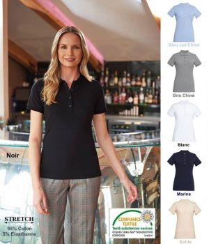 Polo Femme Chic et Décontracté, Confort du Coton, Flexibilité du Stretch