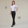 Polo Femme Performance Blanc Porté avec Pantalon Houston Noir