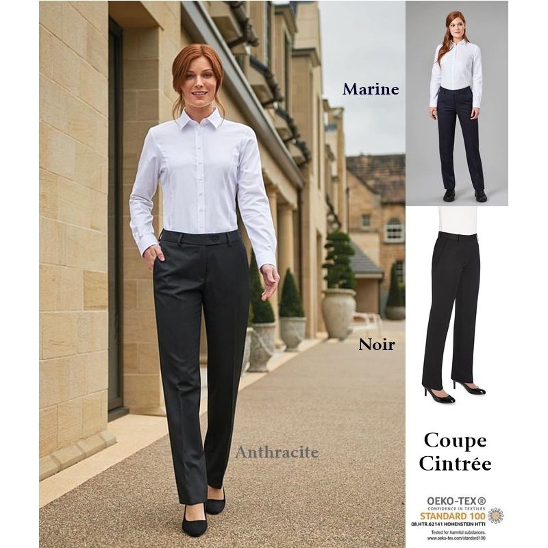 Pantalon de travail de coupe standard à jambe large pour femmes