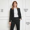 Veste Femme Noire, Portée avec Pantalon Roslaind et Chemisier Prosecco