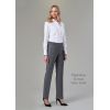 Pantalon femme chic, coupe droite, 2 poches avant, Gris clair