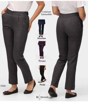 Pantalon Femme, Confortable et Elegant, Polyester Sergé Doux, Taille Elastiquée