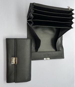 Portefeuille, Porte monnaie, Serveuse, Serveur, Cuir Noir