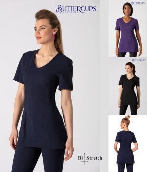 Blouse Esthéticienne, Tissu Bi-Stretch, Très Beau Col en V