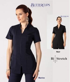 Blouse Beauté, Bi-Stretch Confort, Coupe Tendance, Zip Devant