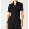 Blouse Beauté, Zip Devant, Noir