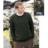 Pullover Irlandais homme ou femme, Laine Mérinos, Vert armée