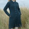 Magnifique Manteau Irlandais Femme, Bleu Mallard