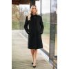 Manteau Femme, Laine et Cachemire, Doublure en satin, Noir