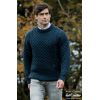 Pullover Irlandais pour femme ou homme, Laine Mérinos, Couleur Sherwood