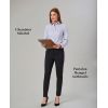 Pantalon Femme, Coupe slim, Anthracite Porté avec Chemisier