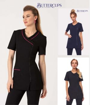 Blouse Beauté, Style Tendance, Zip Pratique Devant, Manches Courtes