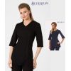 Blouse Beauté, Style Tendance, Zip Pratique Devant, Manches 3/4