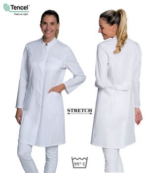 Blouse Médicale Femme, Col officier, Boutons Pression, Tissu Lyocell TENCEL™