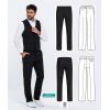 Pantalon noir homme, 2 poches côté, 1 poche arrière, 100% Polyester