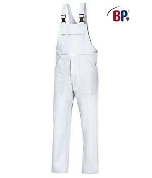 Salopette de Travail Coton, Blanc, Tailles 42s et 46s, Cotte à Bretelles, Boucles clic-clac, BP®.