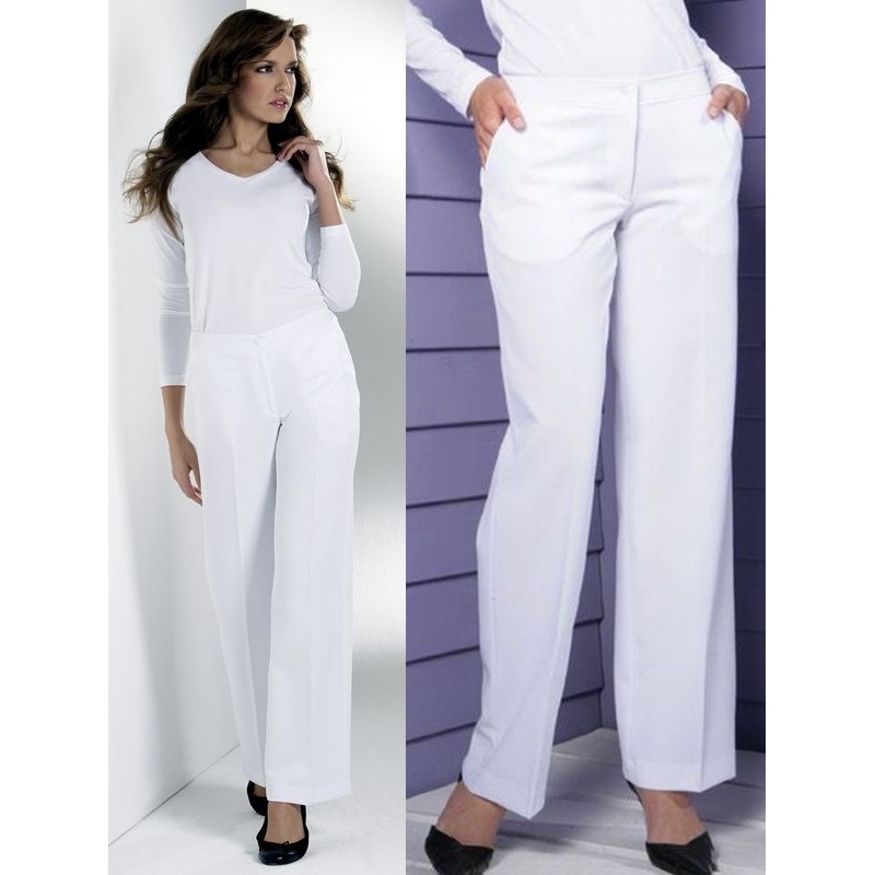 Pantalon décontracté blanc pour femme