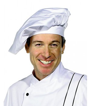 Toque Chef, Coiffe pour Dame ou Homme, Blanc