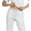 Pantalon blanc femme ceinture couleur