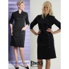 Blouse robe femme, noire, manches 3/4, Look Asie, Polyester