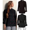 Veste de cuisine Femme, manches longues, Entretien facile, peut bouillir, Noir