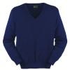 Pull col V homme laine et acrylique Bleu roi