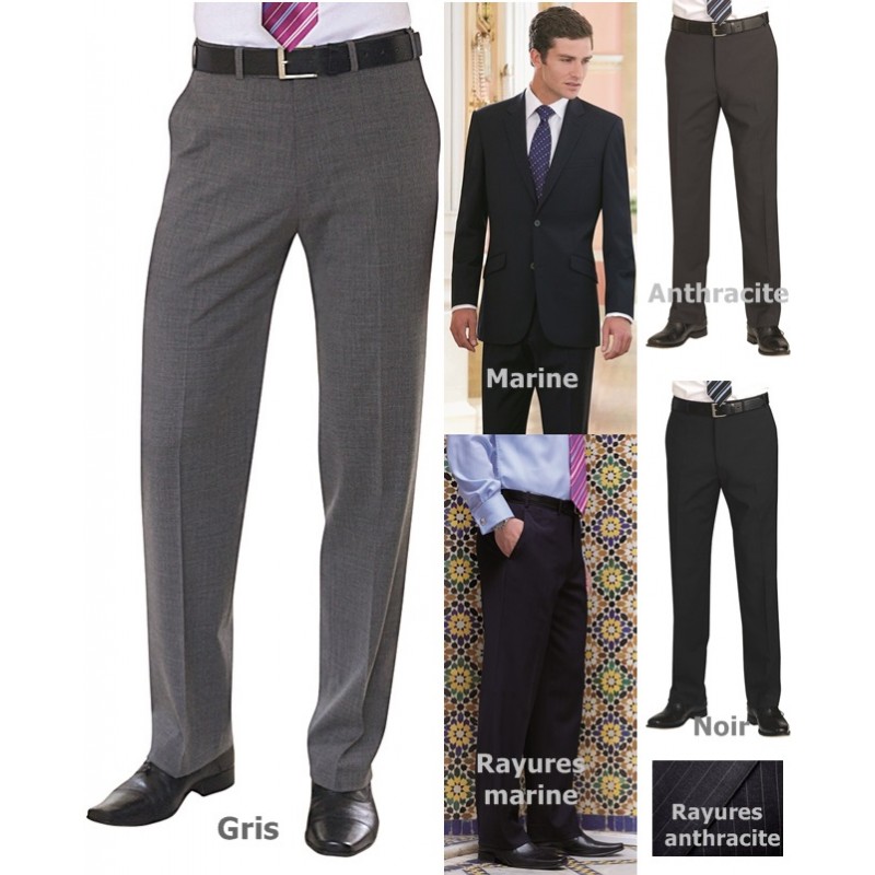 Pantalon Homme, Sans Plis, Chic et Raffiné, Tissu Performant