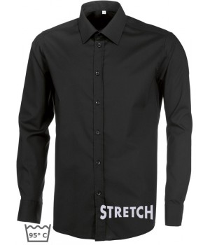 Chemise noire homme manches longues,Stretch liberté de mouvement, Entretien facile, peut bouillir