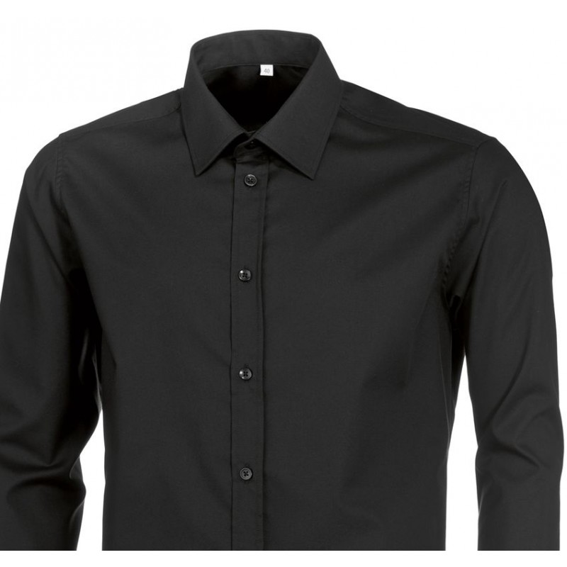 Chemise noire homme manches longues,Stretch peut bouillir