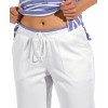 Pantalon blanc femme ceinture élastique