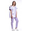 Tunique travail Manche Kimono blanc lilas