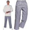 Pantalon de cuisine carreaux blanc et bleu, style jogging