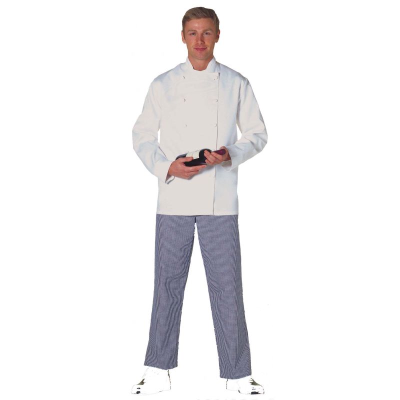 Habimat - Pantalon de cuisine  Couleur Blanc taille, Réglable élastique