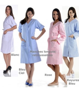 Blouse Femme Manches Longues Retroussables Col En V