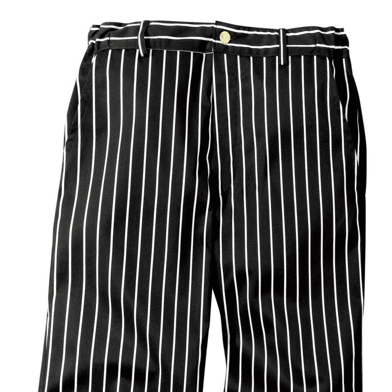 Pantalon cuisine blanc-rayé noir Ceinture élastiquée A. Lafont